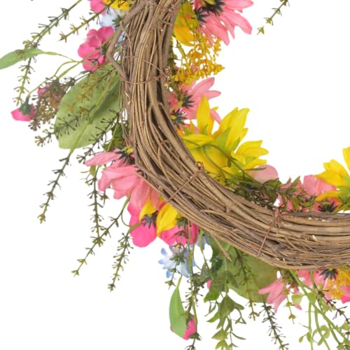 Artificial-Sunflower-Wreath-20-Spring-Summer-Wreaths-with-Daisy-Rose-Flower-for-Front-Door-Farmhouse-Home-Decor Artificial Sunflower Wreath 20 Spring Summer Wreaths with Daisy Rose Flower for Front Door Farmhouse Home Decor