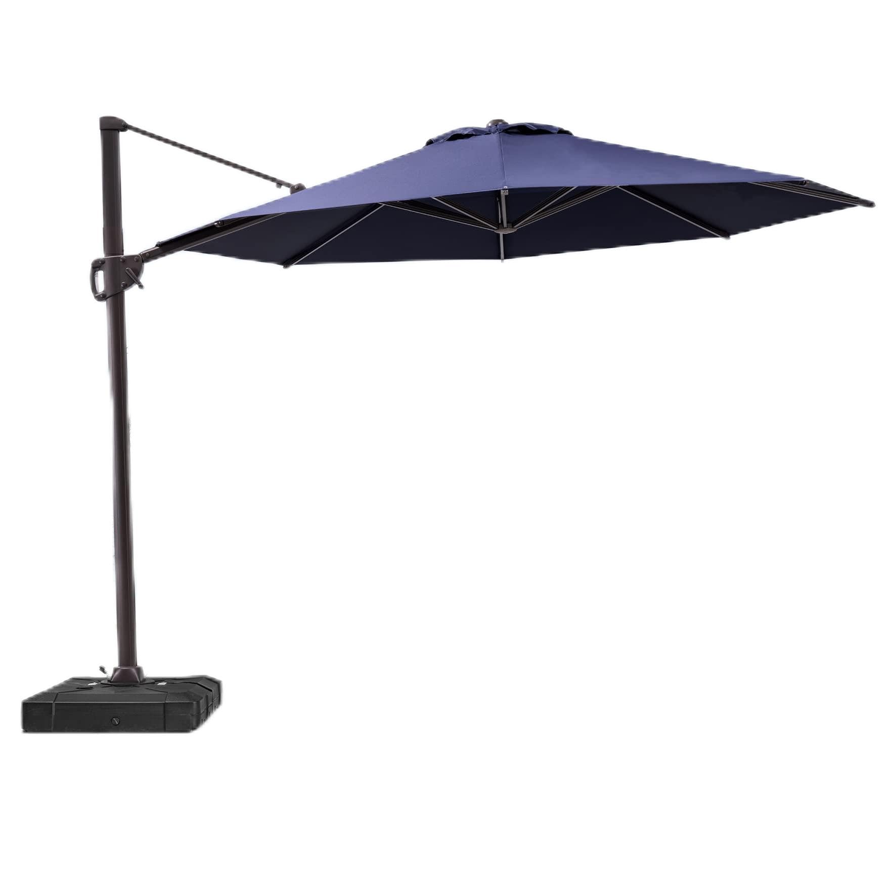 walnestPatio Umbrella Outdoor Cantilever Umbrella Rectangle Offset Umbrella with 360-degree Rotation for Garden Deck Pool Patio