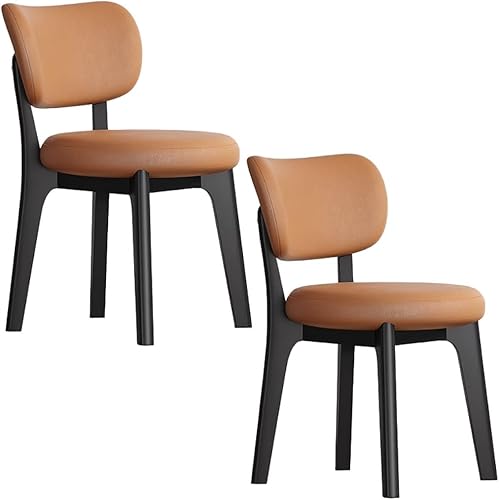 Miniatura 15 de YVYKFZD Juego de sillas de comedor, sillas de cocina sin brazos de madera, silla de comedor con respaldo curvo, silla tapizada de cuero para sala de