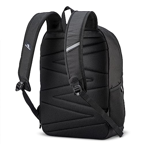 High Sierra Outburst 2.0 Carry-On Daypack Book Bag with Padded Laptop Tablet Sleeve, 360 Degree Reflectivity, Fits Most 15.6\" Laptops, 28L, Black