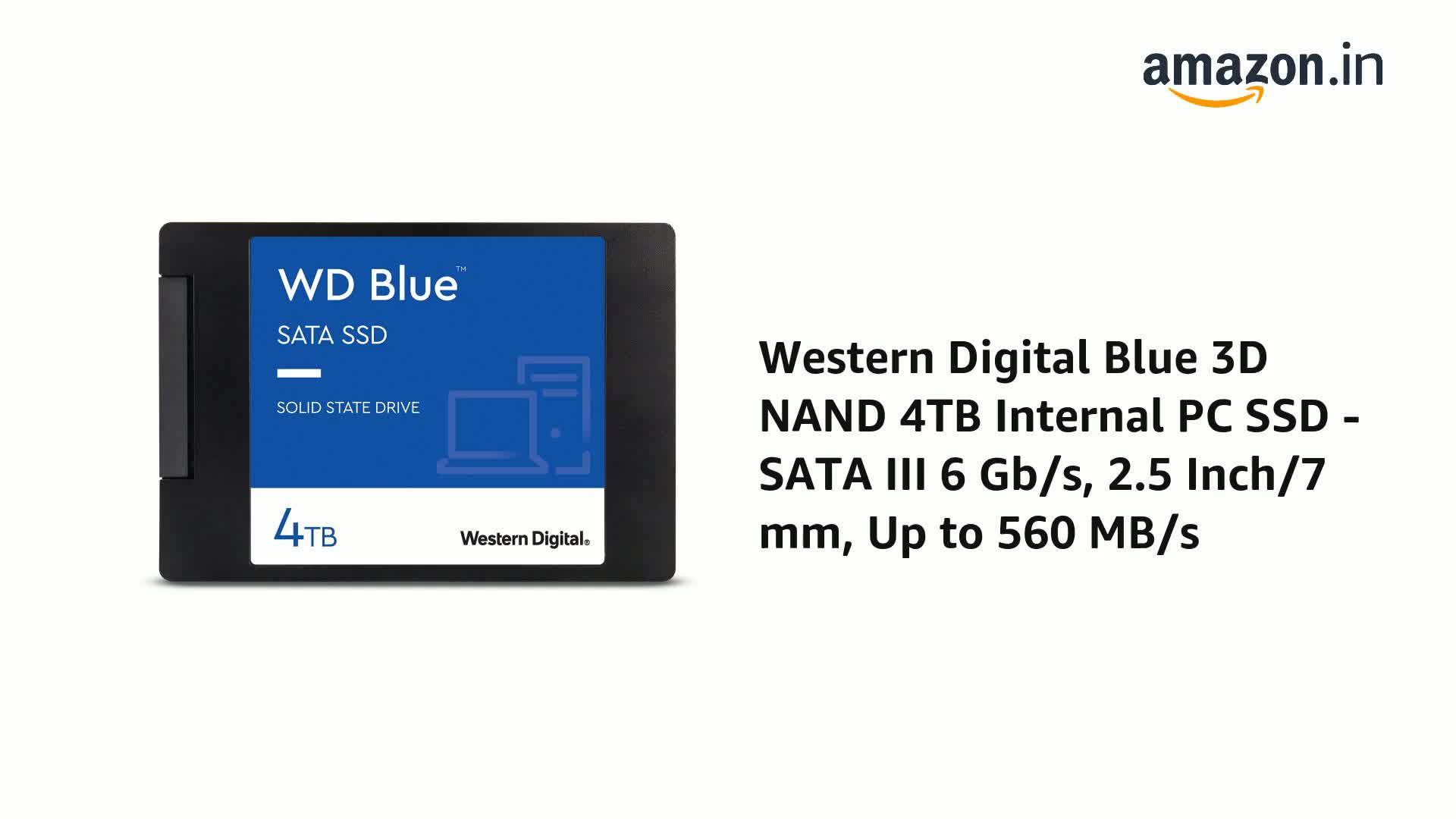 Amazon.in: Buy Western Digital WD Blue SATA 4TB, Up to 560MB