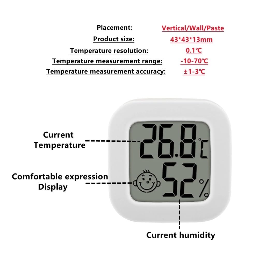 1/3/5/10 szt. Cyfrowy termometr higrometr elektroniczny komora wewnętrzna miernik wilgotności czujnik pomiaru temperatury stacja pogodowa do domu termometr (czarny, 10 sztuk)
