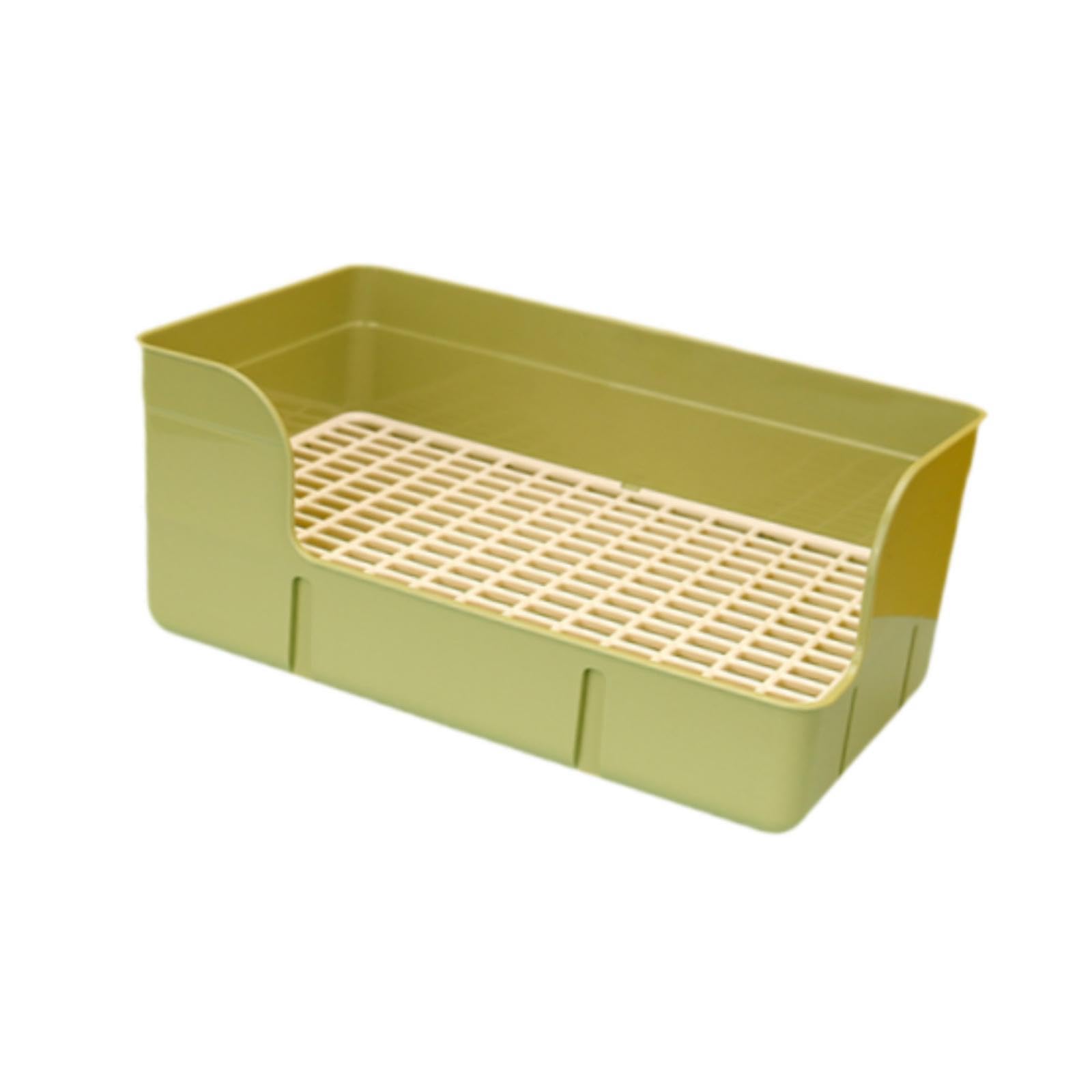 perfk Conejo Mascota Lipter Grid Bandeja Pee Bandeja Arinal Caza de Baño, Baño de Mascota Pequeño para Hamster Havets, Verde