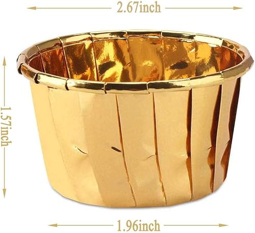 Miniatura 2 de Copas de papel de aluminio para cupcakes, 50 piezas desechables Ramekin MuffinBaking Tazas pequeñas tazas de aluminio para cupcakes Ramekin Holder