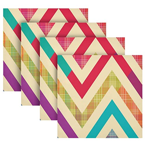 Susiyo Cloth Napkins Bright Multicolored Chevron Dinner Napkins Washable Polyester Soft Reusable Table Napkins For Home Xmas Holiday Party Wedding 20 X 20 In 1 Pcs #TOP4