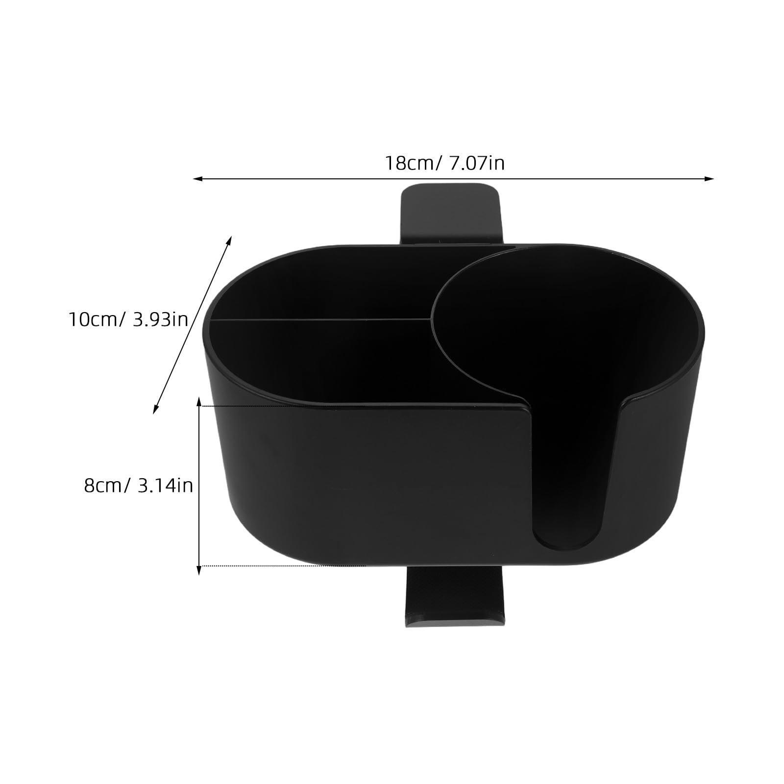 Angoily Schreibtisch Becherhalter 4-in-1 aus Metall, Schwarz, Klemmbar