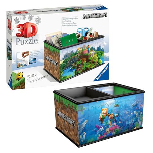 Ravensburger Storage Box Minecraft Jigsaw Puzzle for Kids - Every Piece is Unique, Pieces Fit Together Perfectly