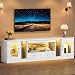 Concho 180 CM LED TV Unit, TV Stand Cabinet for 70 Inch TVs, Gaming Entertainment Center with 8 Storage, Modern TV Unit for Living Room Bedroom, White Carbon Fiber
