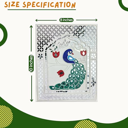 Image of Hobby Nest DIY Lippan Art Kit - Peacock Bloom Trio | 3 Pre-Outlined Canvas Boards | lippan Art kit for Adults | Canvas Painting | Wall Decor | Gift Combo (Peacock Bloom Trio)