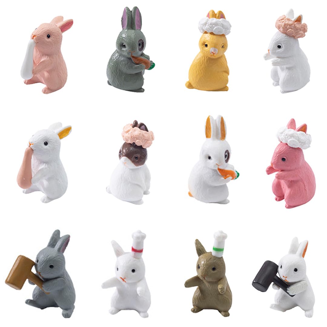 Amazon.co.jp: MAOMIA 子供用ウサギフィギュア 12個 バニー おもちゃ