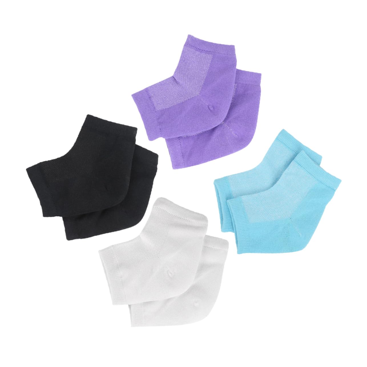 VALICLUD 4 Pairs Breathable Gel Heel Sleeves of Moisturizing Footcare Socks for Cracked Heels Dry Design Suitable for Day and Night Wear Unisex Comfort