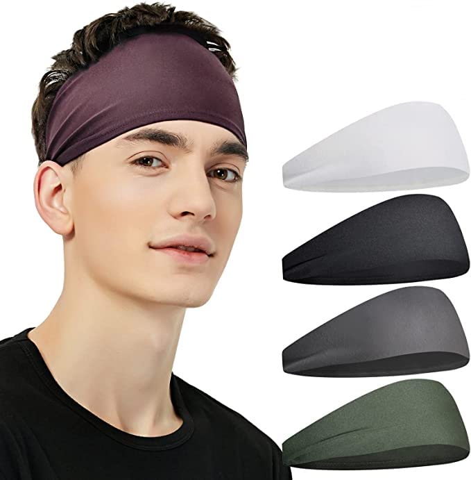 BISMAADH Sports Headbands for Men Moisture Wicking Workout Headband, Sweatband for Running, Cycling, Football, Yoga, Hairband for Women and Men-picture-46
