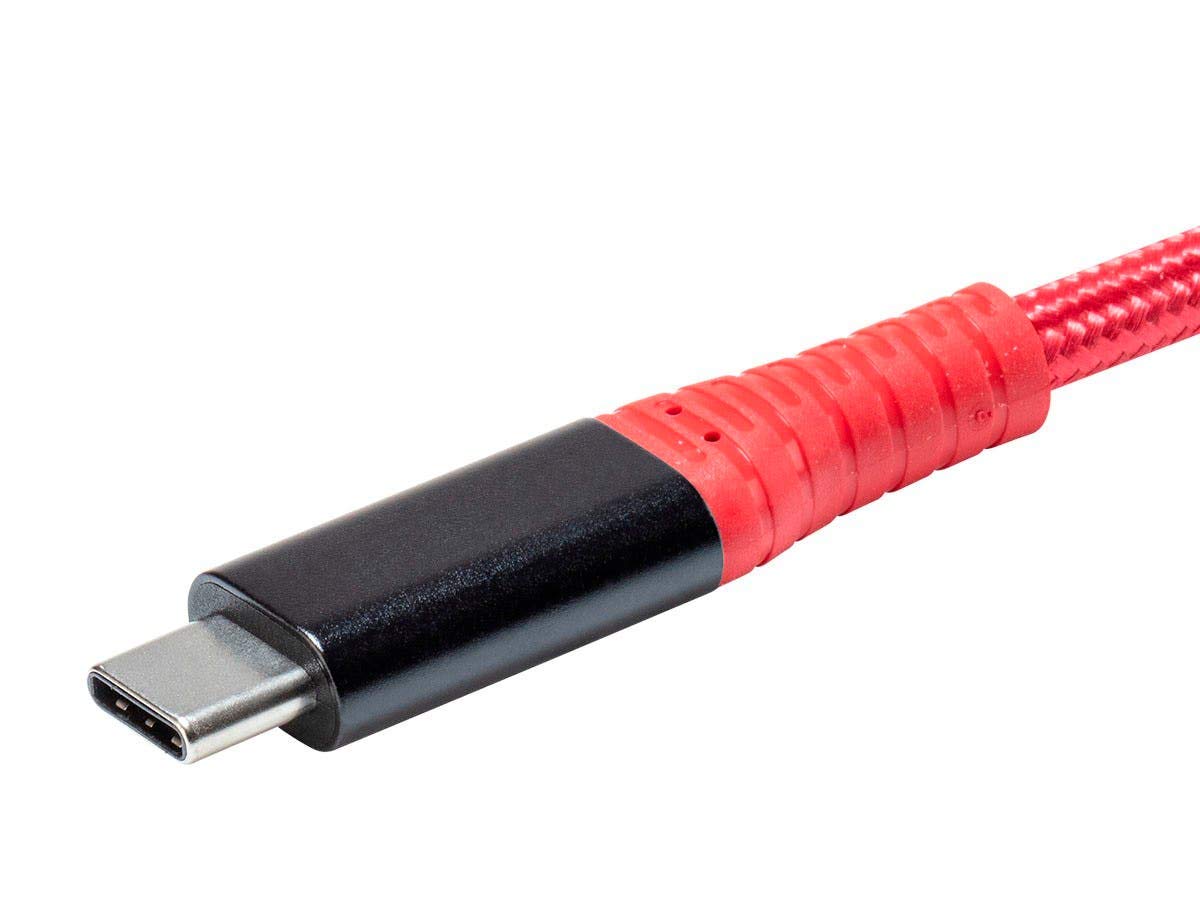 Monoprice AtlasFlex Series Durable USB 3.2 Gen 2 Tipo-C Data & Power Kevlar rinforzato Nylon-Braid Cable 5A/100W 1m Rosso