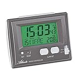 Funkwecker mit LCD-Anzeige Atlanta Funkwecker Digital LCD-Anzeige Licht Temperatur Kalender Grau - 1808/4