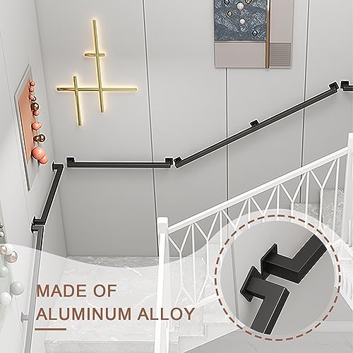 Handläufe für Treppe – Geländer für drinnen und draußen mit Wandhalterungen und Metallschrauben – komplettes Set, 4,5 m