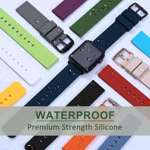 Image of CERLINK 22mm Watch Band Strap with Steel Black Buckle for Colorfit Pro /Pro 4 Max /Ultra /Ultra 2 /Amazfit GTR 47mm /GTR 2E /Galaxy Watch 3 45mm & All 22mm Watches (Black,Navy)