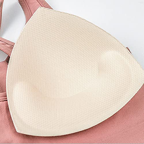 Front Zipper Sports Bra High Impact Support Workout Top Criss-Cross Back Padded Yoga Bras With Removable Cups Pink #TOP4