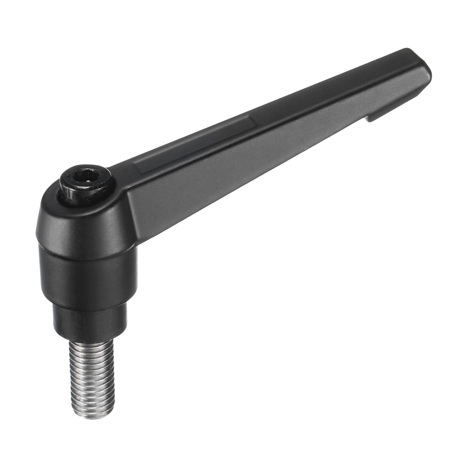 uxcell Adjustable Clamping Lever Handle M12 x 25mm Metric 304 Stainless Steel Male Threaded Stud Hand Knobs Push Button Ratchet Rotating Screw Handles Bolts with Locking Lever Black
