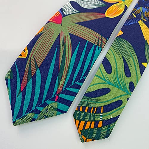 Image of Mantieqingway Floral Ties for Men Skinny Cotton Tie Flower Necktie