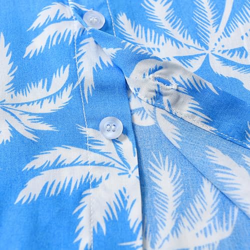 Image of KISBINI Toddler Boys Summer Clothes Set Hawaiian Cotton T-Shirt and Shorts Set Dinosaur Sharks Clothing Set