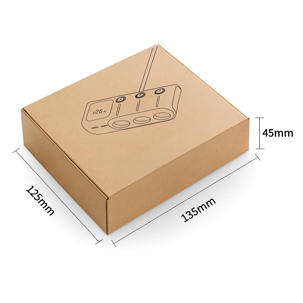THAR Caricatore per auto 120 W, voltmetro e USB-C