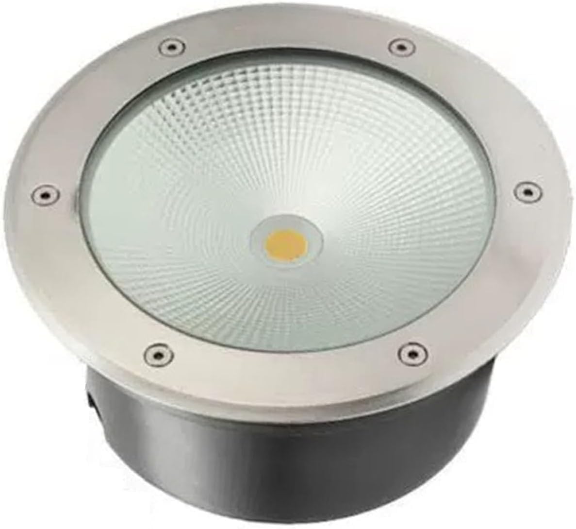COB LED Waterproof Stainless Steel Recessed Floor Spotlight - Round Inground Light for Outdoor Plaza, Garden, Driveway & Porch Lighting | IP65 Embedded Design(Yellow,50W(250 * 90mm))