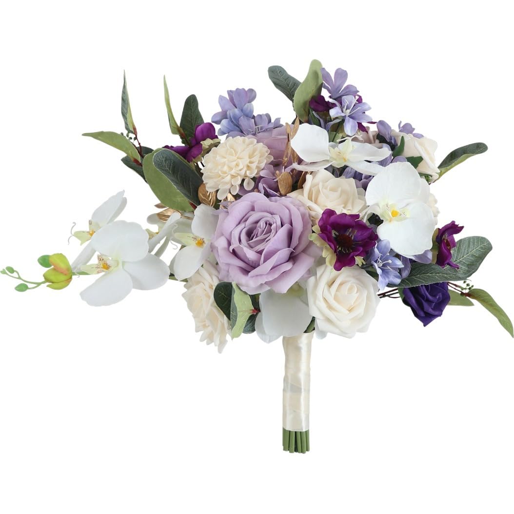 HUFFA Elegant Wedding Bride Holding Flower Bouquet - Perfect for Bridal Ceremonies and Photoshoots
