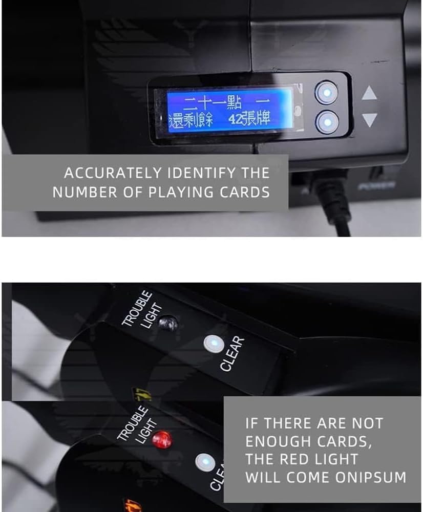 2 in 1 Casino Poker Card Shuffling Dealer, for 8 Decks, Intelligent Accurate Identification, Automatic Mending, for UNO, Texas Hold'em, Home, Blackjack