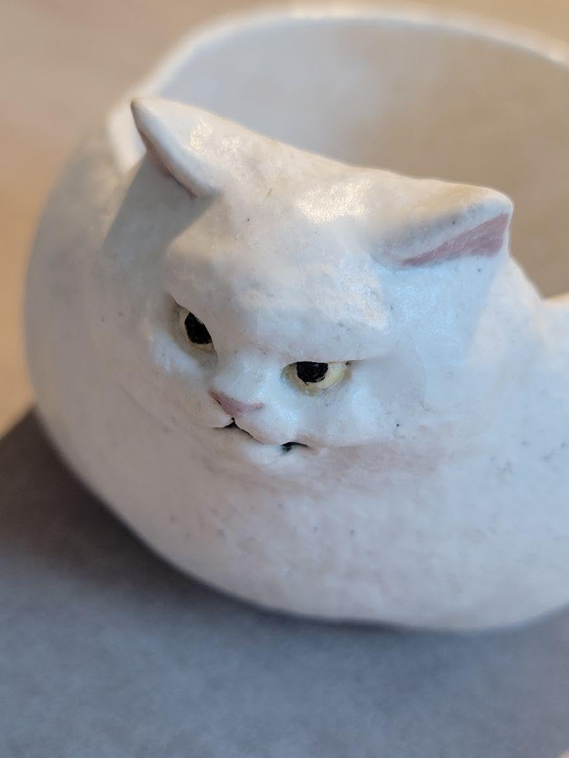 Chalky Cat Rice Bowl, Matcha Bowl, Neko-Chawan
