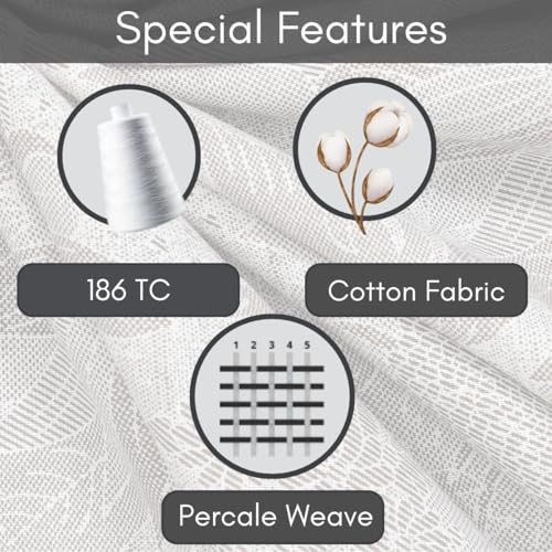Image of Mafatlal 186 Tc Corsica Pure Cotton Bedsheet King Size | 274 X 274 Cm | Summer Comfortable Sabana for Soft Comfortable Sleep | Includes 2 Pillow Covers | White Down