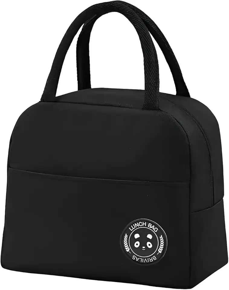 Lancheira Térmica Reutilizável Fitness a Prova de Vazamentos (Preto)