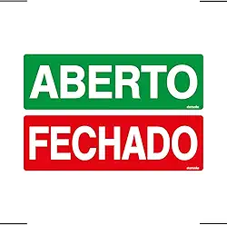 Placa De Sinalização Aberto/Fechado 30x10 Ekomunike - P-30 F9e