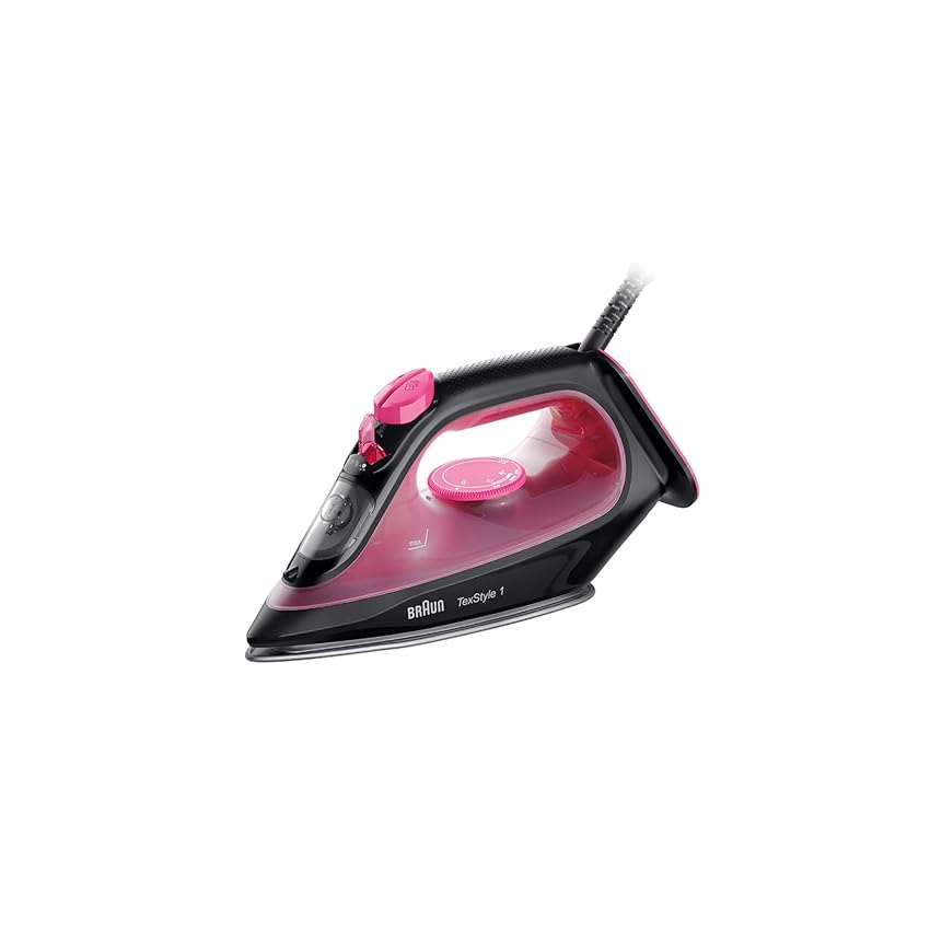 Immagine del prodotto Braun TexStyle 1 SI1070PU, Ferro da Stiro con 4 Anni di Assistenza, Piastra SuperCeramic, Punta di Precisione, 130g/min,Ricarica da 220ml, Eco Mode, Sistema Antigoccia, 2000W, Viola/Nero
