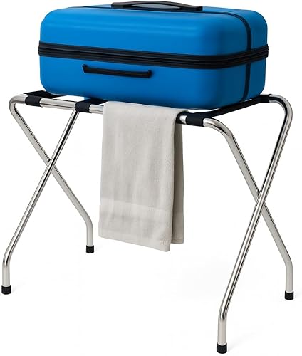 Miniatura 7 de USTECH Portaequipajes plegable de un solo nivel en forma de X con correas de nailon y patas de goma para mayor estabilidad  Soporte de metal o