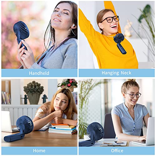 Handheld Fan, Portable Fan, 4000Mah Usb Rechargeable Personal Fan, 180° Foldable Mini Desk Fan With 6 Wind Speed, Lcd Digital Display, Lanyard As Neck Fan, Ultra Quiet, Pocket Size For Indoor Outdoor #TOP6