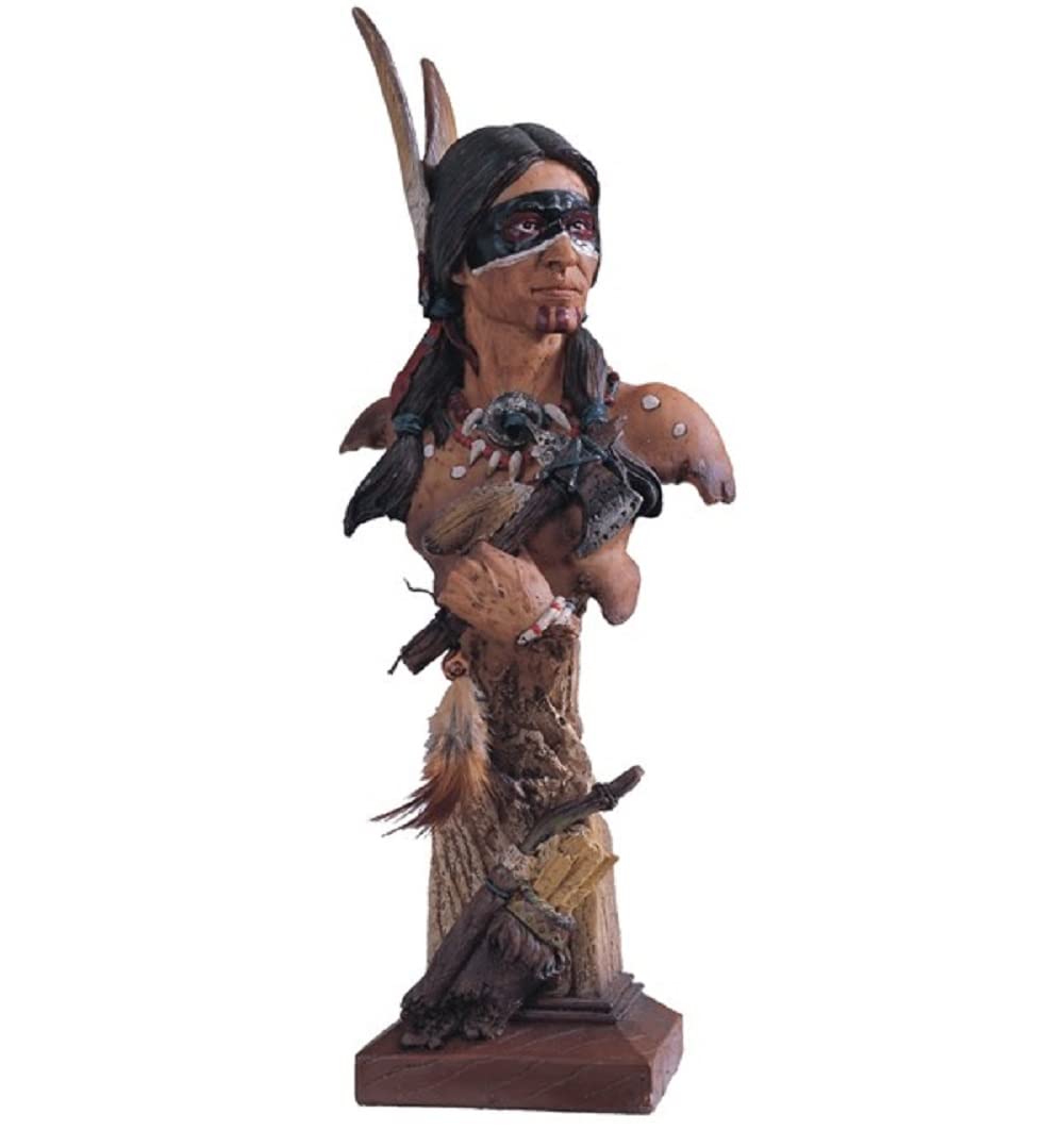 ICE Armor 14" H Indian Warrior Bust with Axe Statue Native American Decoration Figurine Office Desk/Home/Living Room/Table Decor, Perfect House Warming Gifts for New Home