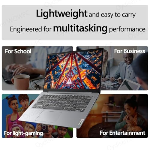 Image of Lenovo IdeaPad 1i Laptop, 14 inch HD Display, Intel Core i3-1215U Processor, Intel UHD Graphics, 20GB RAM 1TB SSD, Fingerprint Reader, Webcam, HDMI, USB-C, Windows 11 Home, Gray