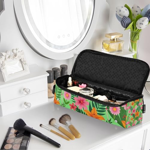 Organizador de Herramientas para Cabello 2 en 1 y Base Resistente al Calor con Gran Capacidad con Diseño Floral Tropical Flamenco miniatura 7