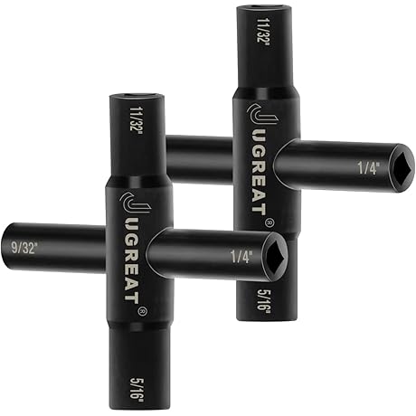 Water Key, 4-Way Sillcock Key, Steel Sillcock Wrench Fits Sillcock, Faucet, Spigots,...