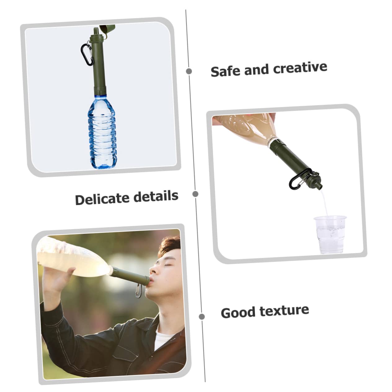 TOYANDONA 2 Pezzi Paglia che beve la vita filtro dell'acqua da campeggio per portatile piccolo Filtri depuratore d'acqua di sopravvivenza depuratore d'acqua da campeggio addominali