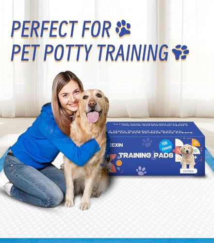 Image of Large Puppy Pee Pads 22x36 Inch 100-Pack | Extra Absorbent Potty Training Pads for Dogs | Leakproof Quick-Dry & Odor Blocking Pet Housebreaking Supplies