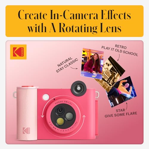 Image of Kodak Smile+ 2-in-1 Digital Instant Print Camera & Wireless Bluetooth Photo Printer - 10MP (Renewed)