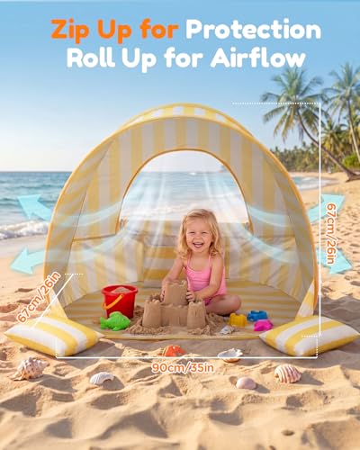 Sino Salected Baby Beach Tent, UPF 50+ Sun Shelter, Pop Up Beach Canopy - image 5
