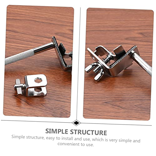 Clamp soporte para cowbell con extensión metálica resistente para fácil instalación, clip fijo para cowbell, accesorio para batería para músicos miniatura 5