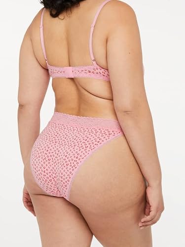 Savage X Fenty, Women's, Cotton Essentials Bikini, Medium Coverage, Cotton, Cotton Jersey, Picky Pink Leopard Print, S #TOP1