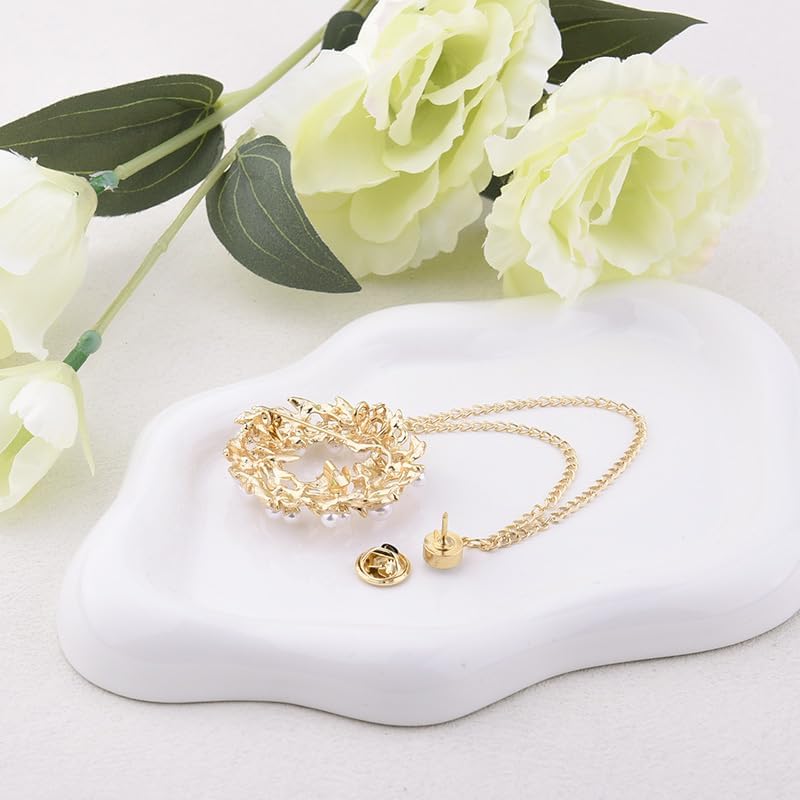 Pearl Flower Brooches for Women Men Tassel Chain Brooch Collar Pins Flower Lapel Pins for Suits Wedding Business Accessories - Image 7