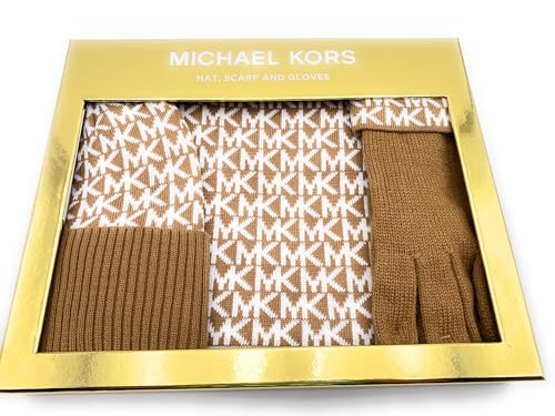 Juego de bufanda y gorro de lana suave Michael Kors de lujo 2