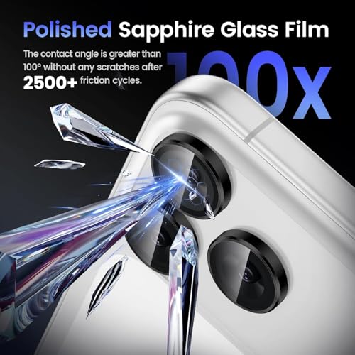 Image of CLITZ Camera Lens Protector Compatible for iPhone 17 Pro Max /17 Pro, Metal Aluminum Alloy Tempered Glass Cover Camera Screen Protector Accessories, Case Friendly Black