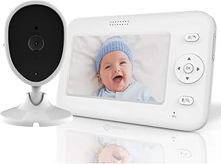 Video Baby Monitor with 4.3" IPS Screen, No WiFi, Video Baby Monitor with Camera and Audio 1000ft Long Rang Auto Night Vision 2 Way Audio Temperature VOX Mode for Baby Pet Eldly