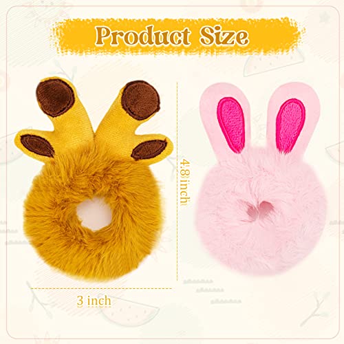 Kaiersi 6 Pcs Cute Furry Cartoon Hair Tie Fur Hair Scrunchies Faux Rabbit Fur Fluffy Elastic Hair Bobbles Ponytail Holders For Women Girls Hair Accessories #TOP1